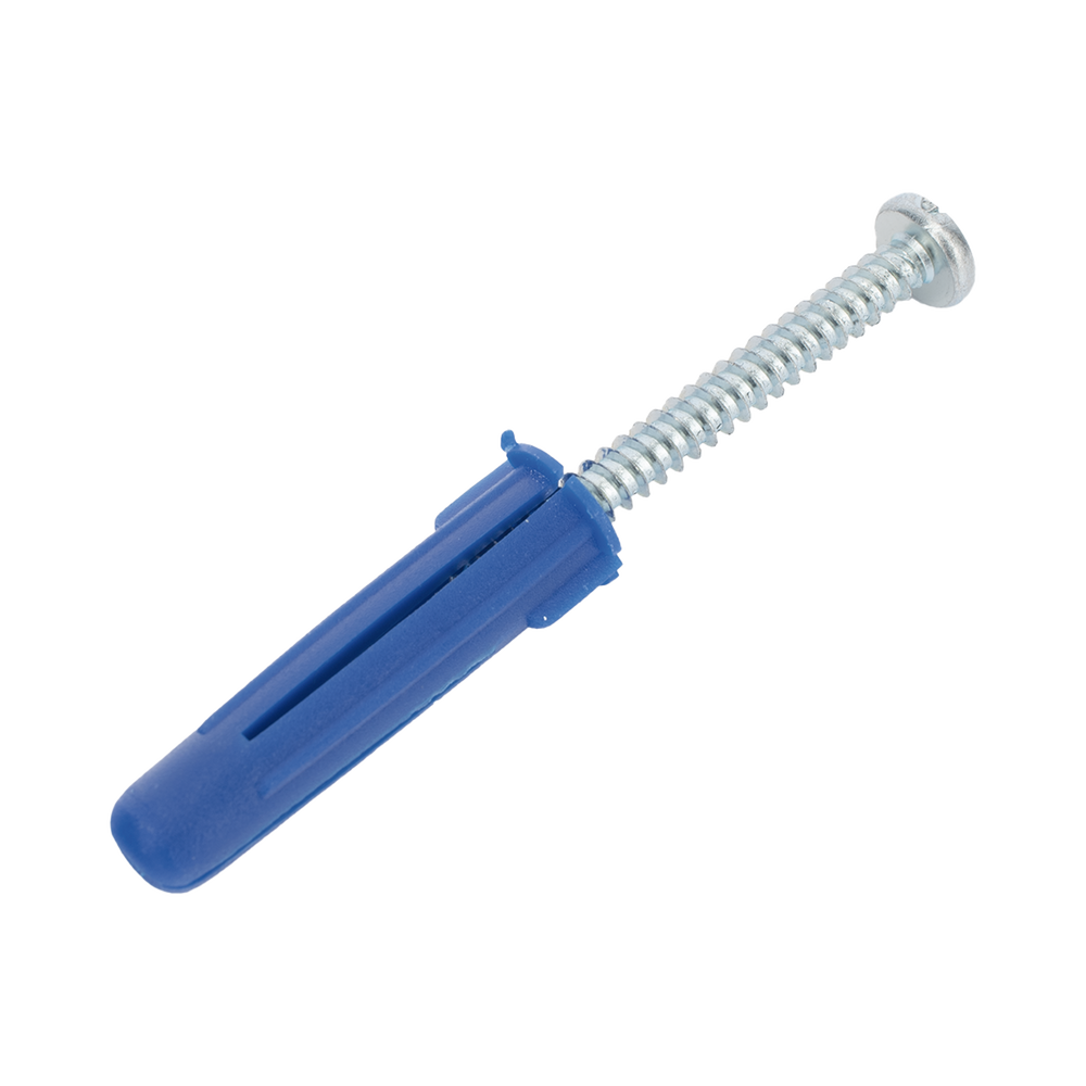 Paquete de 6 taquetes azul 2" y 6 tornillos 12mm x 2" (1105-05002)