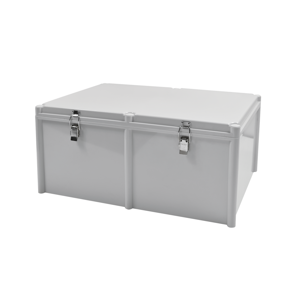 Gabinete Plástico para Exterior (IP65) de 560 X 380 x 265 mm Cierre por broche.