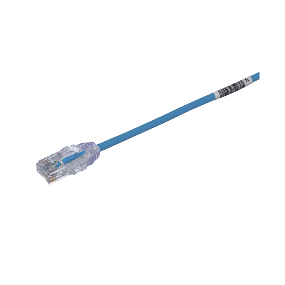Cable de Parcheo TX6, UTP Cat6, Diámetro Reducido (28AWG), Color Azul, 10 Metros (32.81 Pies)