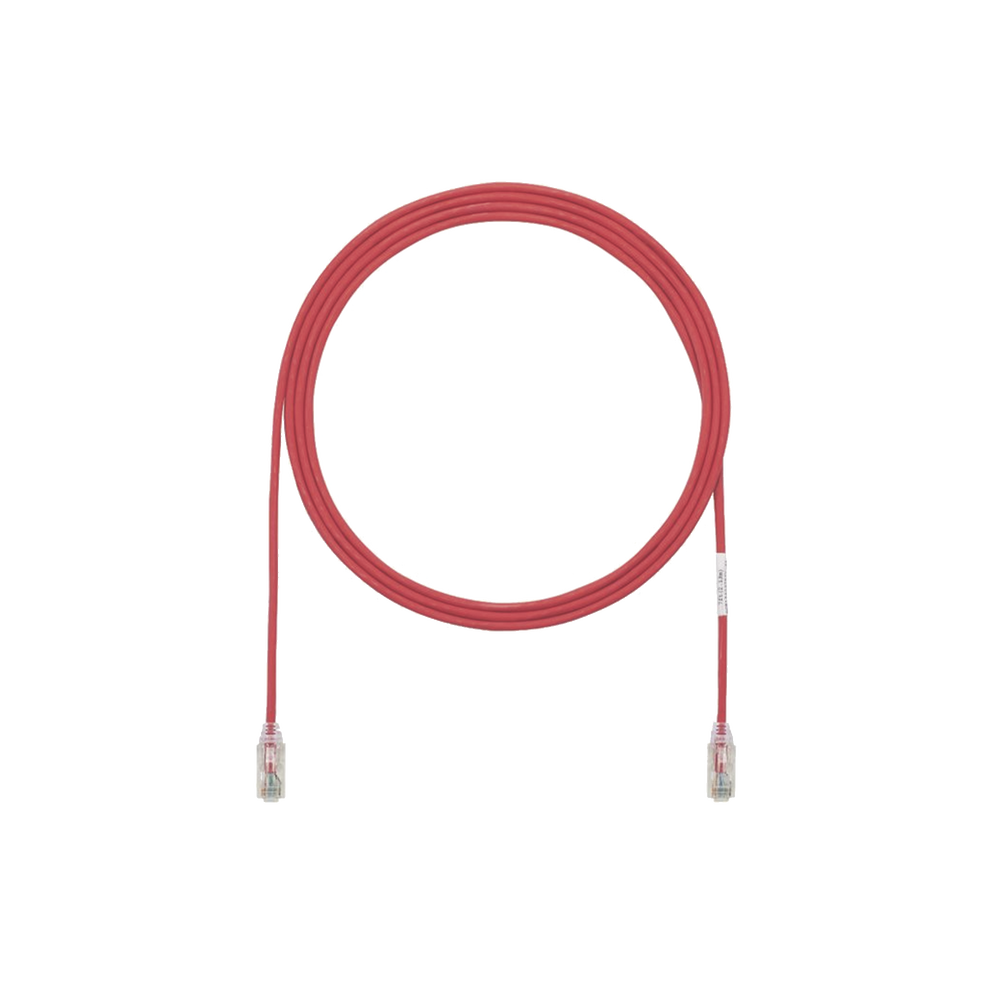 Cable de Parcheo TX6, UTP Cat6, Di?metro Reducido (28AWG), Color Rojo, 3.05 Metros (10 Pies)