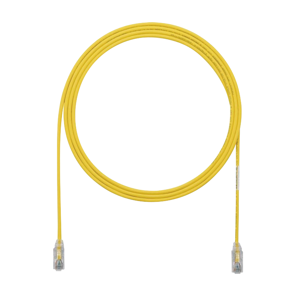 Cable de Parcheo TX6, UTP Cat6, Di?metro Reducido (28AWG), Color Amarillo, 3.05 Metros (10 Pies)