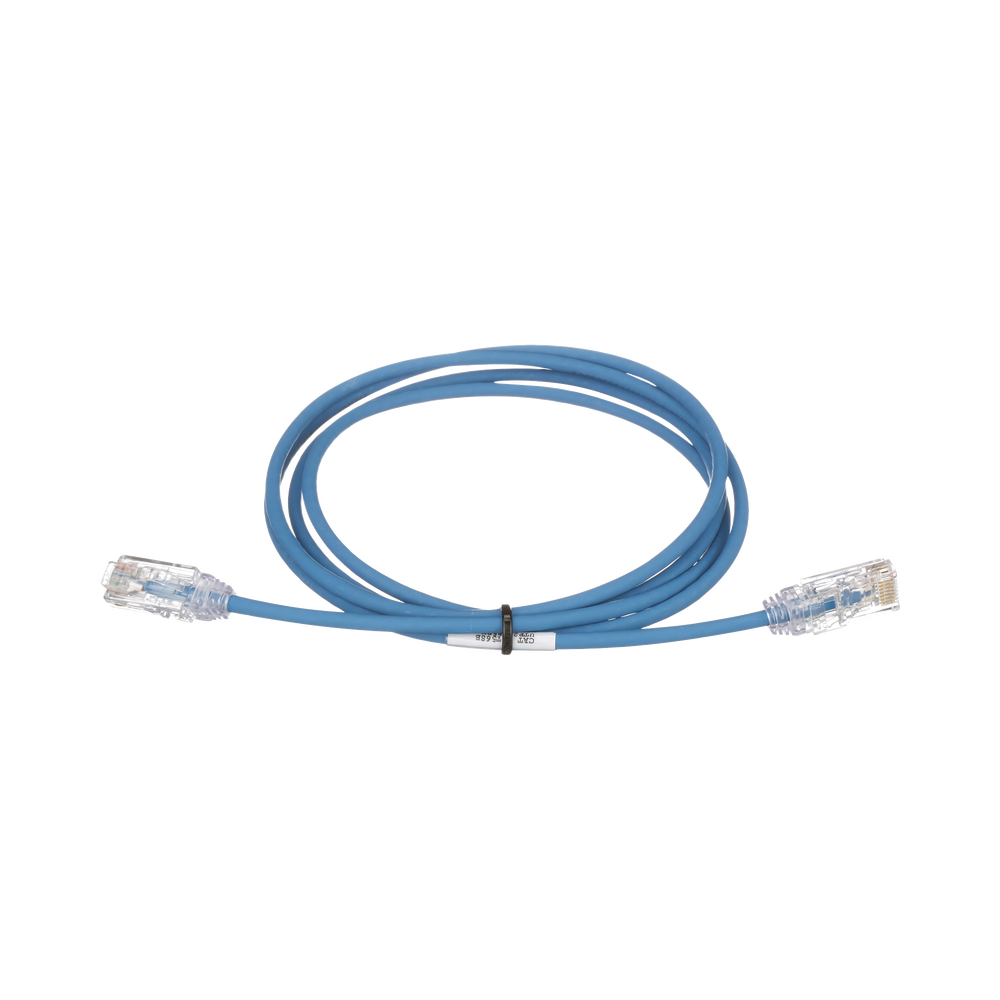 Cable de Parcheo TX6, UTP Cat6, Di?metro Reducido (28AWG), Color Azul, 0.91 metros (3 pies)