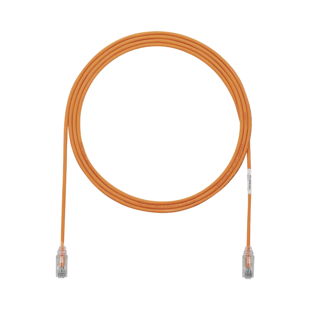 Cable de Parcheo TX6, UTP Cat6, Di?metro Reducido (28AWG), Color Naranja, 2.13 Metros (7 Pies)