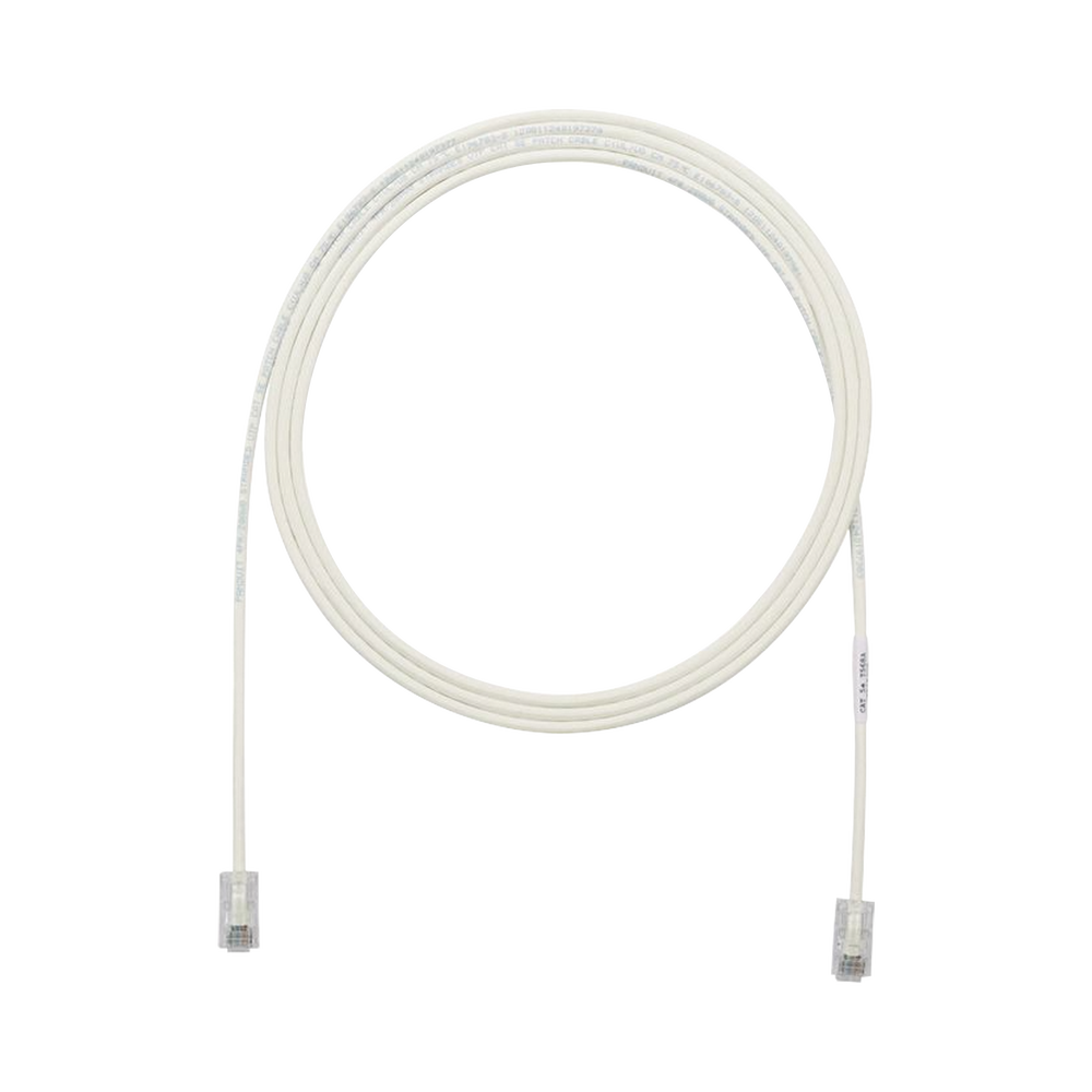 Cable de Parcheo UTP Cat6A, CM/LSZH, Di?metro Reducido (28AWG), Color Blanco Mate, 0.91 Metros (3 Pies)