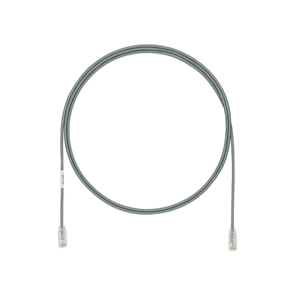 Cable de Parcheo UTP Cat6A, CM/LSZH, Di?metro Reducido (28AWG), Color Gris, 0.91 Metros (3 Pies)