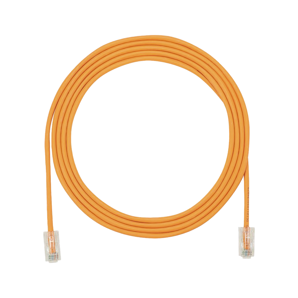 Cable de Parcheo UTP Cat6A, CM/LSZH, Di?metro Reducido (28AWG), Color Naranja, 0.91 Metros (3 Pies)