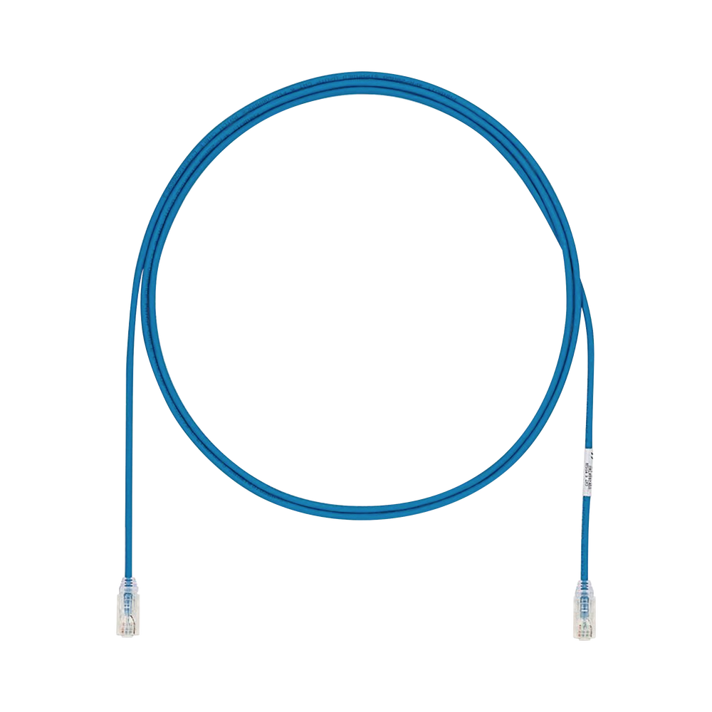 Cable de Parcheo UTP Cat6A, CM/LSZH, Di?metro Reducido (28AWG), Color Azul, 2.13 Metros (7 Pies)