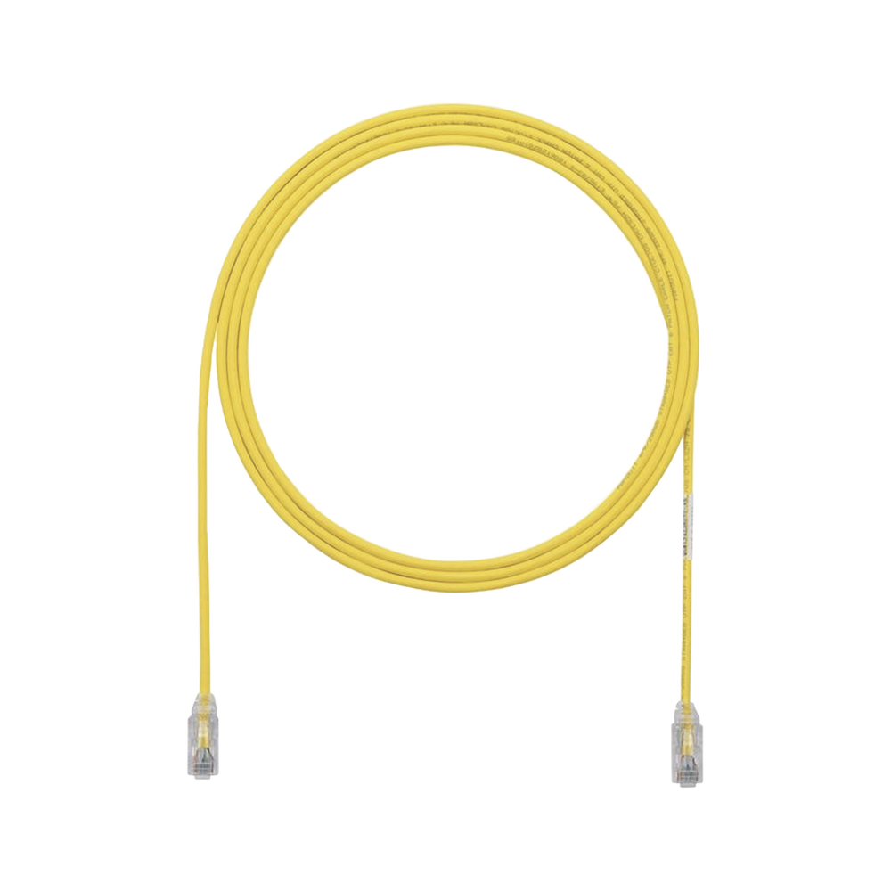 Cable de Parcheo UTP Cat6A, CM/LSZH, Di?metro Reducido (28AWG), Color Amarillo, 2.13 Metros (7 Pies)