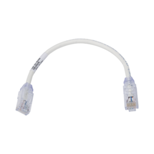 Cable de Parcheo UTP, Cat6A, Di?metro Reducido (28 AWG), CM/LSZH, Color Blanco Mate, 20.3 cm (8 Pulgadas)