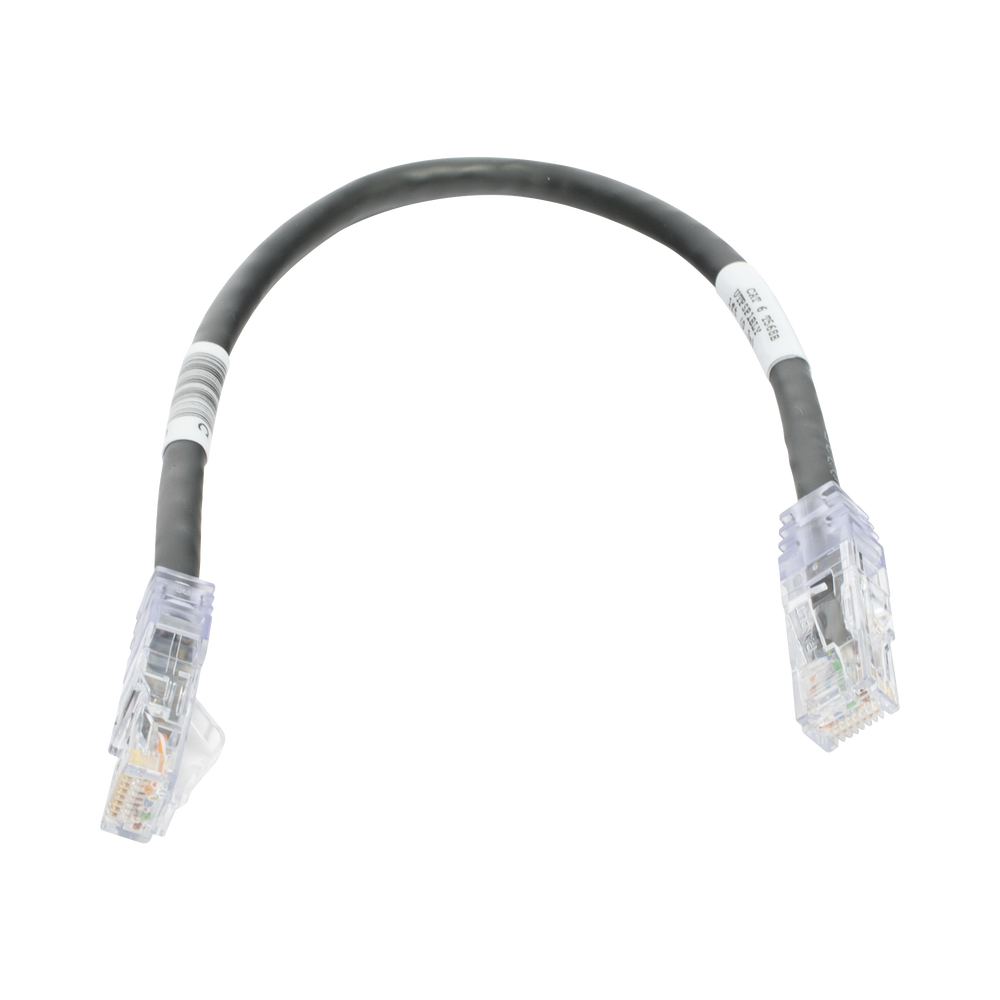 Cable de Parcheo TX6, UTP Cat6, 24 AWG, CM, Color Negro, 0.3 Metros (1 Pie)