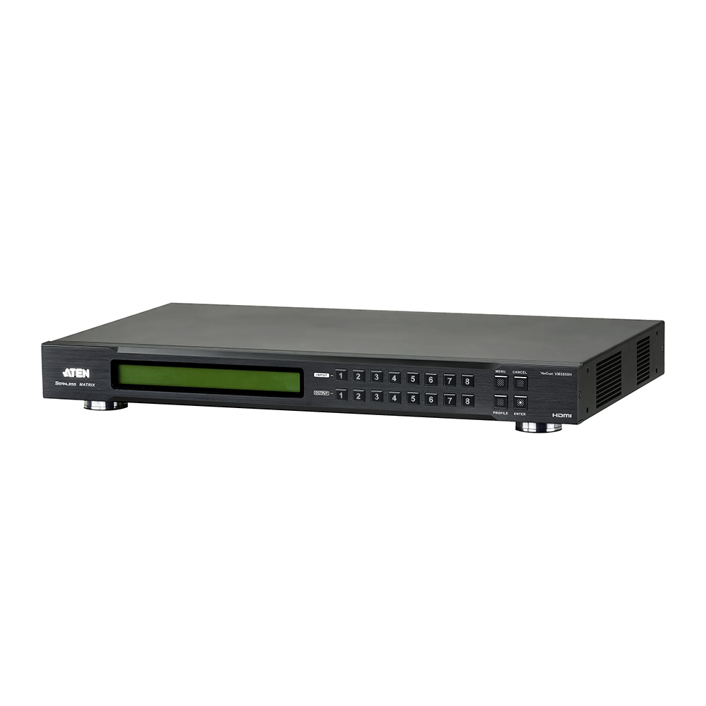 VM5808H-l.png Switch de matriz HDMI | 8x8 | con escalador | Compatible con videowall | Seamless Switch™ | IR | RS-232 | Ethernet - Image 1