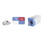 Jack Z-MAX UTP Categor?a 6, Montaje H?brido en Placa de Pared (Plano y Angulado), Color Azul, Versi?n Bulk (Sin Empaque Individual)