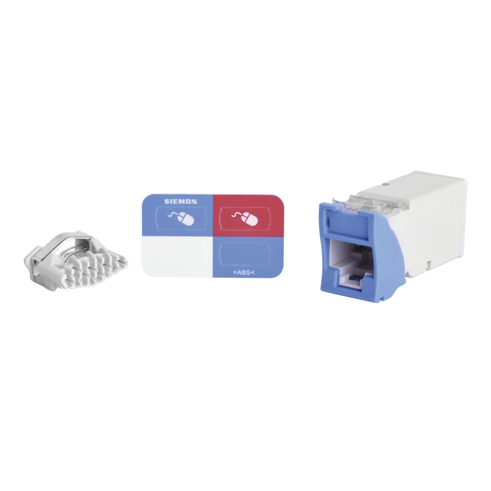 Jack Z-MAX UTP Categor?a 6, Montaje H?brido en Placa de Pared (Plano y Angulado), Color Azul, Versi?n Bulk (Sin Empaque Individual)