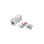 Jack Z-Max Cat6A, UTP, Montaje H?brido en Placa de Pared (Plano y Angulado), Color Blanco, Versi?n Bulk (Sin Empaque Individual)