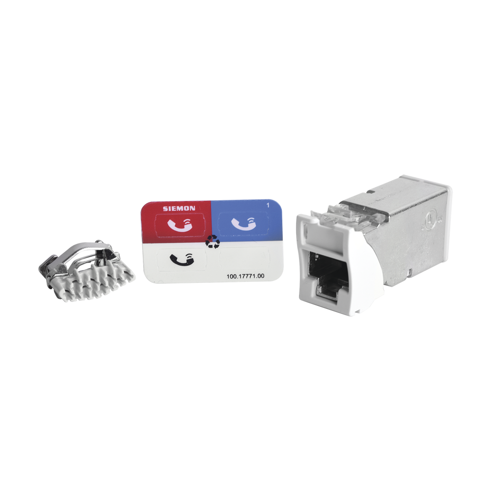 Jack Z-Max Cat6A, Blindado, Montaje H?brido en Placa de Pared (Plano y Angulado), Color Blanco