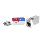 Jack Z-Max Cat6A, Blindado, Montaje H?brido en Placa de Pared (Plano y Angulado), Color Blanco