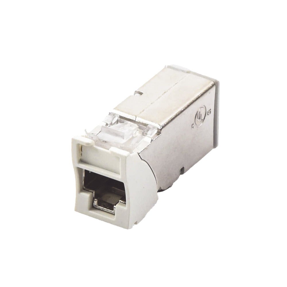 Jack Z-Max Cat6A, Blindado, Montaje H?brido en Placa de Pared (Plano y Angulado), Color Blanco, Versi?n Bulk (Sin Empaque Individual)