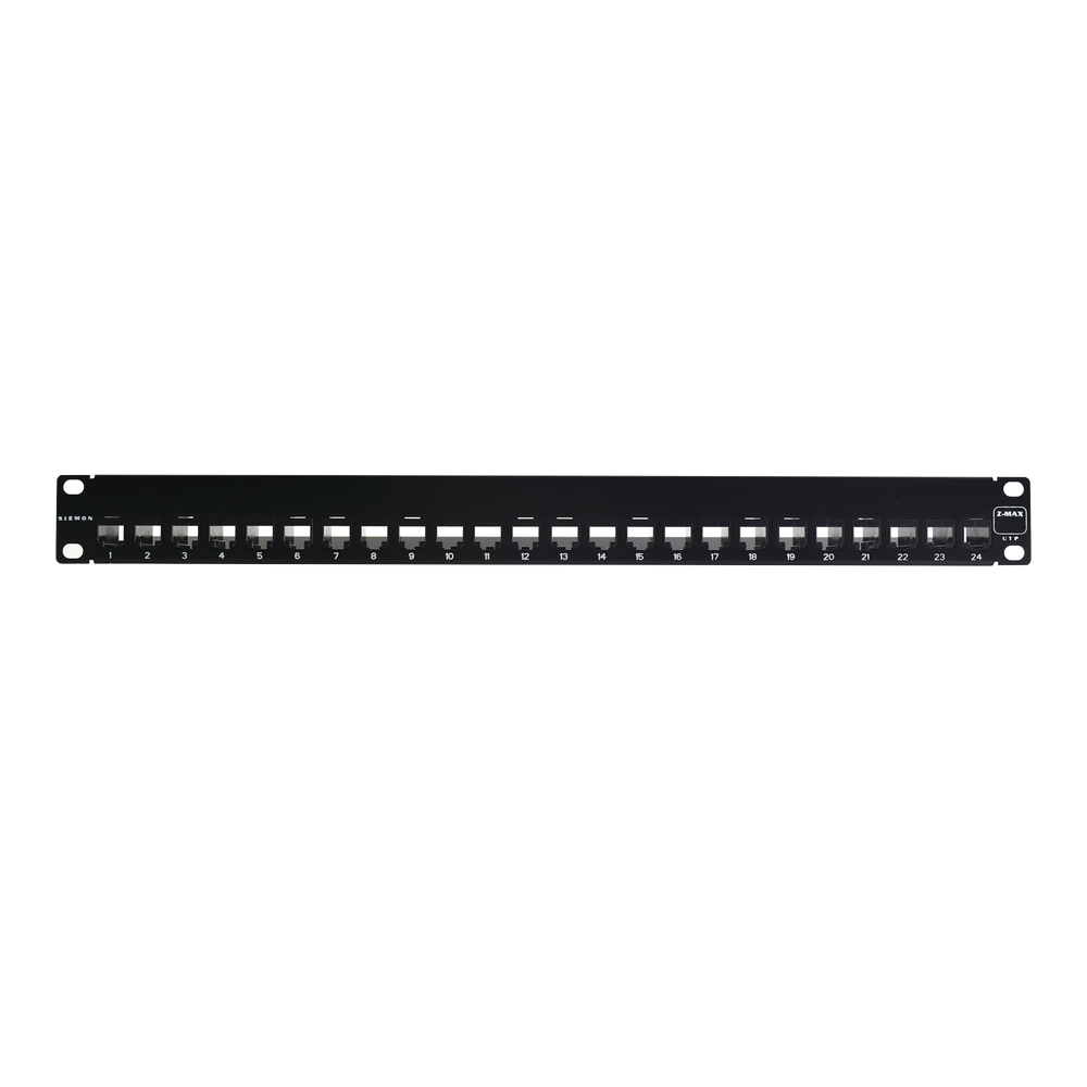 Patch Panel UTP Z-MAX de 24 Puertos, Precargado con Jacks Categor?a 6, Plano, 1UR