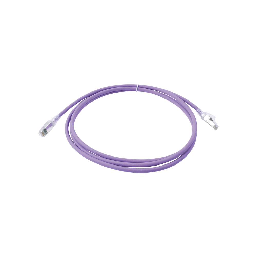 Patch Cord Z-MAX Cat6A S/FTP, CM/LS0H, 2.13 Metros (7 Pies), Color Violeta, Versi?n Bulk