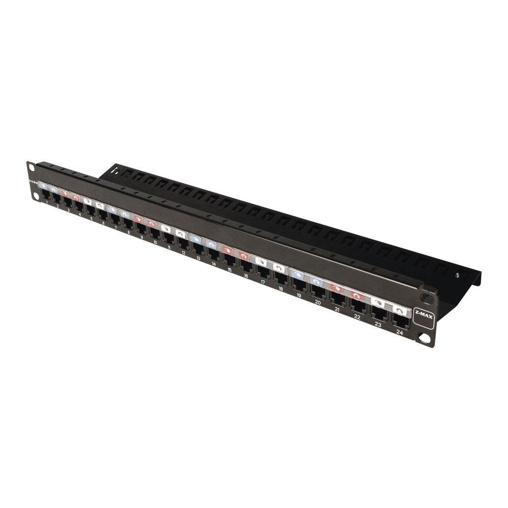 Patch Panel Z-Max, de 24 Puertos, Modular (Vac?o), Plano, 1UR