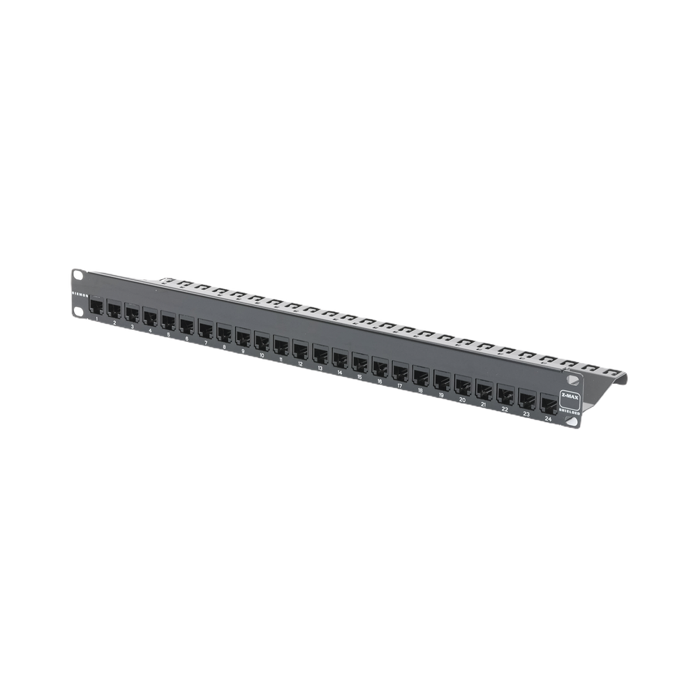 ZSPNL24E-l.png Patch Panel Z-Max, Blindado, de 24 Puertos, Modular (Vac?o), Plano, 1UR - Image 1