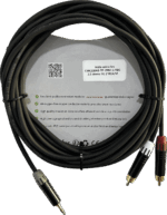 Cable 3.5mm a 2 RCA, conectores negros, con diferenciador de blanco y rojo en RCA MT380-RD - MT380-WH - MTP3C-BG, length 5m - Image 2
