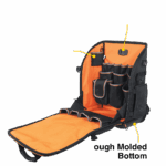 Mochila Profesional para Herramientas / 27 Bolsillos / Acceso Rápido y Estación de Trabajo / Base Moldeada Ancha / Interior Naranja / USB-C / Soporte para Lámpara - Image 3