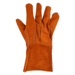 Guantes de Carnaza Largo/ Refuerzo en Palma / Resistente a Abrasión y Temperaturas Moderadas. - Image 3