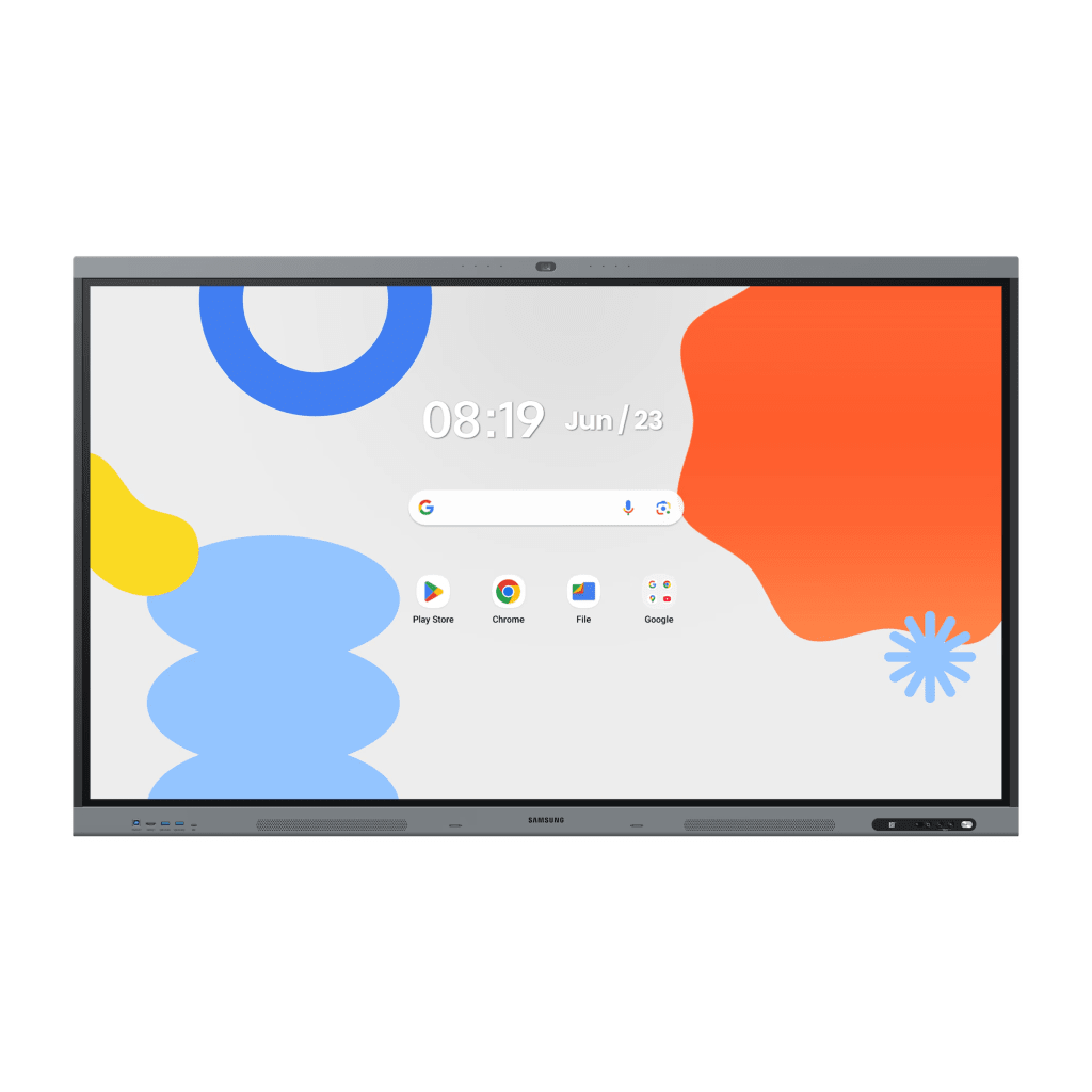 portada_0S1000-119.png Pantalla Interactiva WAFX-P Series / 86" 4K UHD 3840x2160 / Android 15 EDLA Certified / Octa-core CPU / 48MP Camera / 8-Mic Array 10m / Dual 20W Speakers + Woofer / 50-Point IR Touch / Wi-Fi 6 / Bluetooth 5.0 / OPS Slot - Image 1