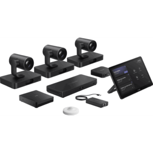 Sistema de Videoconferencia MVC-S98-C5U-004 de Yealink diseñado para Salas Extra Grandes con Triple Cámara Inteligente y Funciones Avanzadas de IA