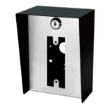 Gabinete para Montaje en Poste ENFORCER / Carcasa de Acero con Pintura en Polvo / Placa Frontal de Acero Inoxidable con Bisagra / IP65 Impermeable / Incluye Herrajes de Montaje y 2 Llaves / Compatible con Dispositivos de Formato Angosto y Ancha