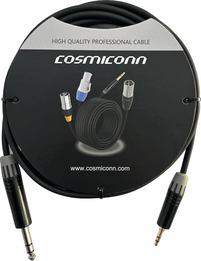 Cable 6.35mm a 3.5mm, conectores color negro MP3X-B - MTP3C-BG, length 3m