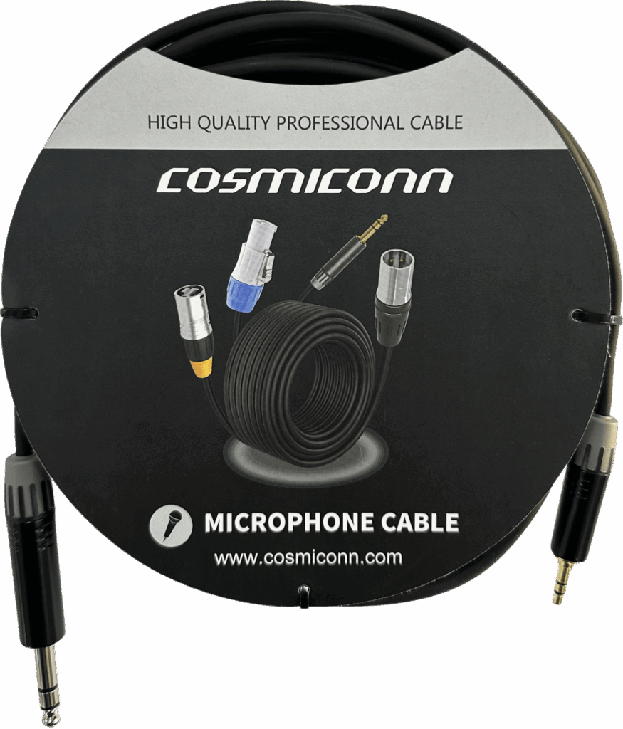 Cable 6.35mm a 3.5mm, conectores color negro MP3X-B - MTP3C-BG, length 5m