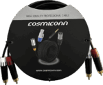 Cable 2 RCA x 2 RCA, conectores negros, con diferenciador de blanco y rojo (2x MT380-RD - 2x MT380-WH), length 2m