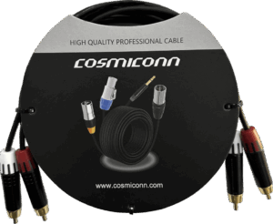 Cable 2 RCA x 2 RCA, conectores negros, con diferenciador de blanco y rojo (2x MT380-RD - 2x MT380-WH), length 2m