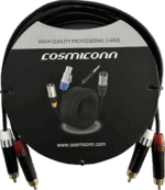 Cable 2 RCA x 2 RCA, conectores negros, con diferenciador de blanco y rojo (2x MT380-RD - 2x MT380-WH), length 3m