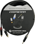 Cable 3.5mm a 2 RCA, conectores negros, con diferenciador de blanco y rojo en RCA MT380-RD - MT380-WH - MTP3C-BG, length 5m