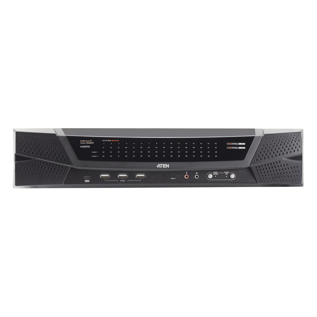 Switch KVM over IP Cat 5 | Hasta 64 Puertos | Resolucion Full HD 1920x1200 | Dual NIC Gigabit | Virtual Media USB 2.0 | FIPS 140-2 Level 1 | Cascada hasta 512 Equipos | Administracion Centralizada CC2000