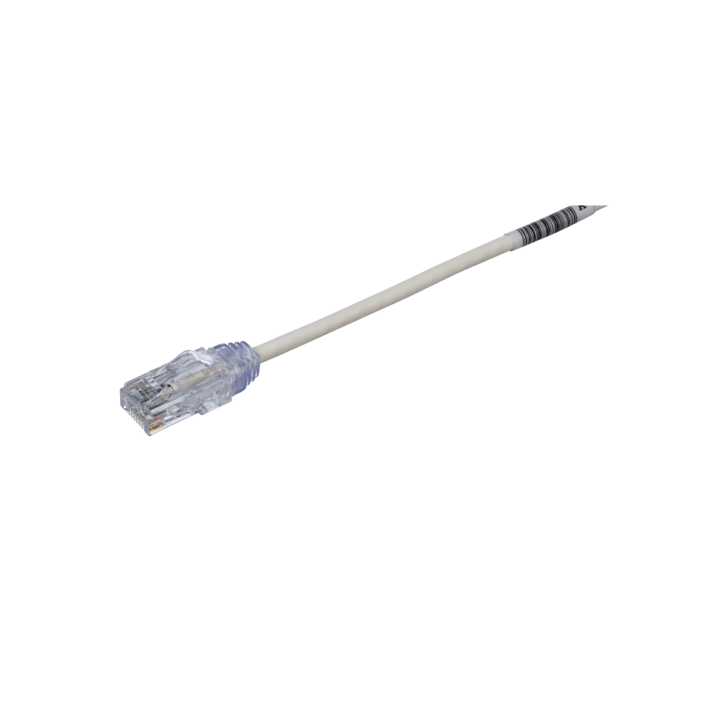 Cable de Parcheo TX6, UTP Cat6, Di?metro Reducido (28AWG), Color Blanco, 20 cm (7.87 pulgadas)