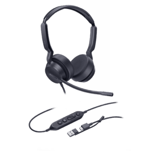 Diadema Alámbrica Yealink UH42 Dual con Audio HD y Conectividad USB-C/A Certificada con Microsoft Teams