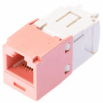 Conector Jack RJ45 Estilo TG, Mini-Com, Categor?a 6, de 8 Posiciones y 8 Cables, Color Rosa