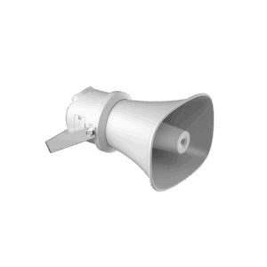 Altavoz IP Tipo Trompeta | 7 Watts | PoE+ | Integración con Hik-Central Professional | Reproducción de Audio vía Red | IP67 | Salida de 12 VCD | Metal | compatible con Hik-Connect
