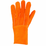 Guantes de Carnaza Largo/ Refuerzo en Palma / Resistente a Abrasión y Temperaturas Moderadas.
