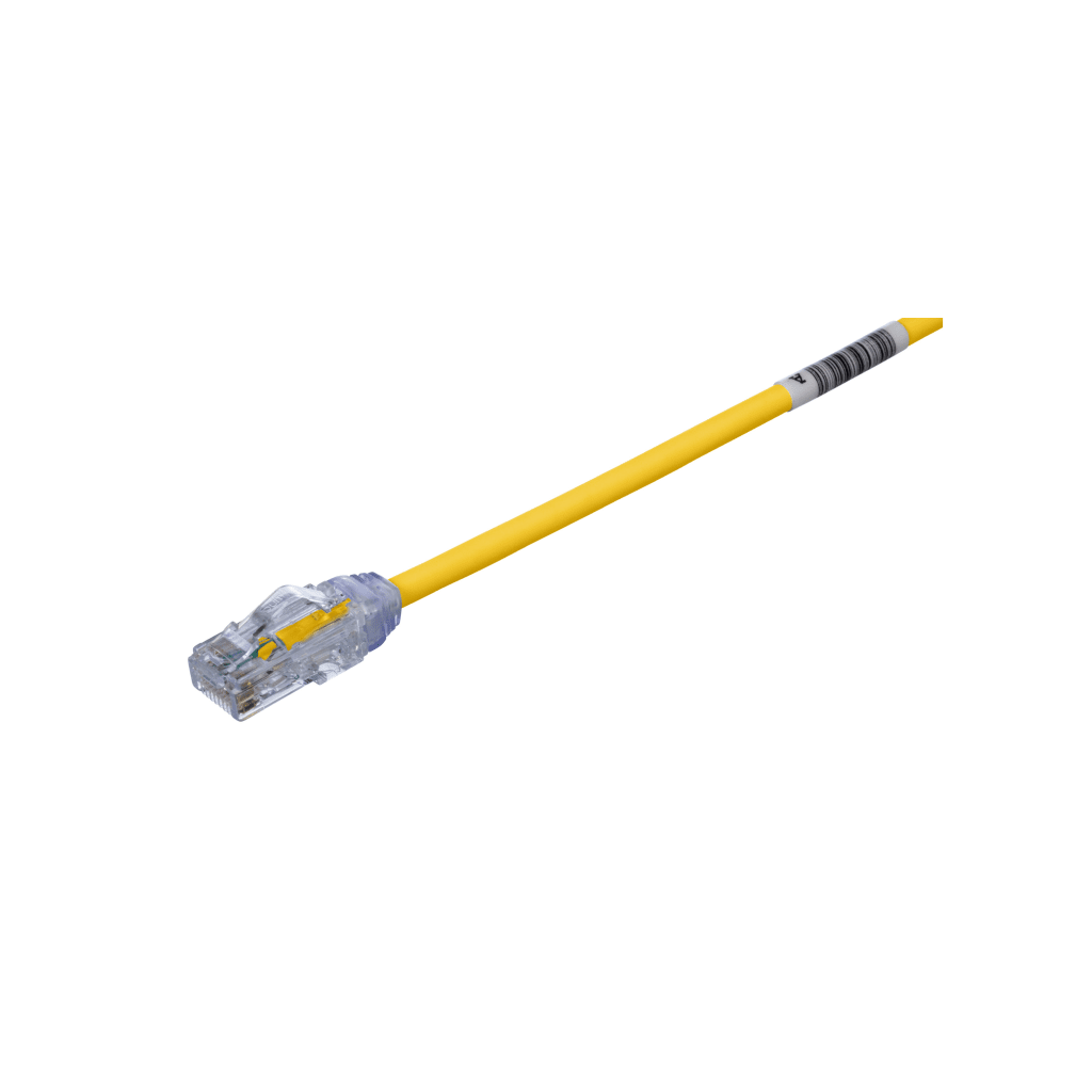 Cable de Parcheo UTP Cat6A, CM/LSZH, Di?metro Reducido (28AWG), Color Amarillo, 4.57 Metros (15 Pies)