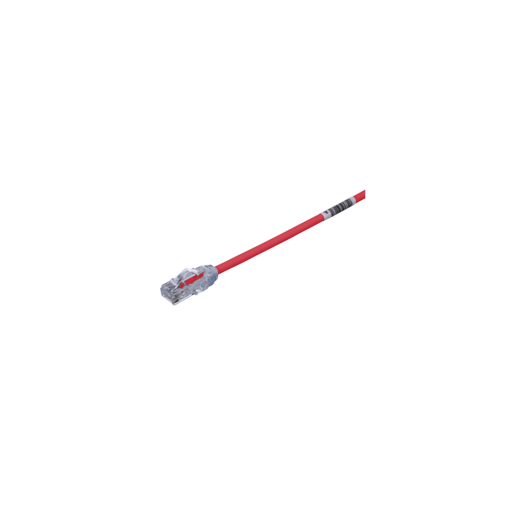 Cable de Parcheo UTP Cat6A, CM/LSZH, Di?metro Reducido (28AWG), Color Rojo, 4.57 Metros (15 Pies)