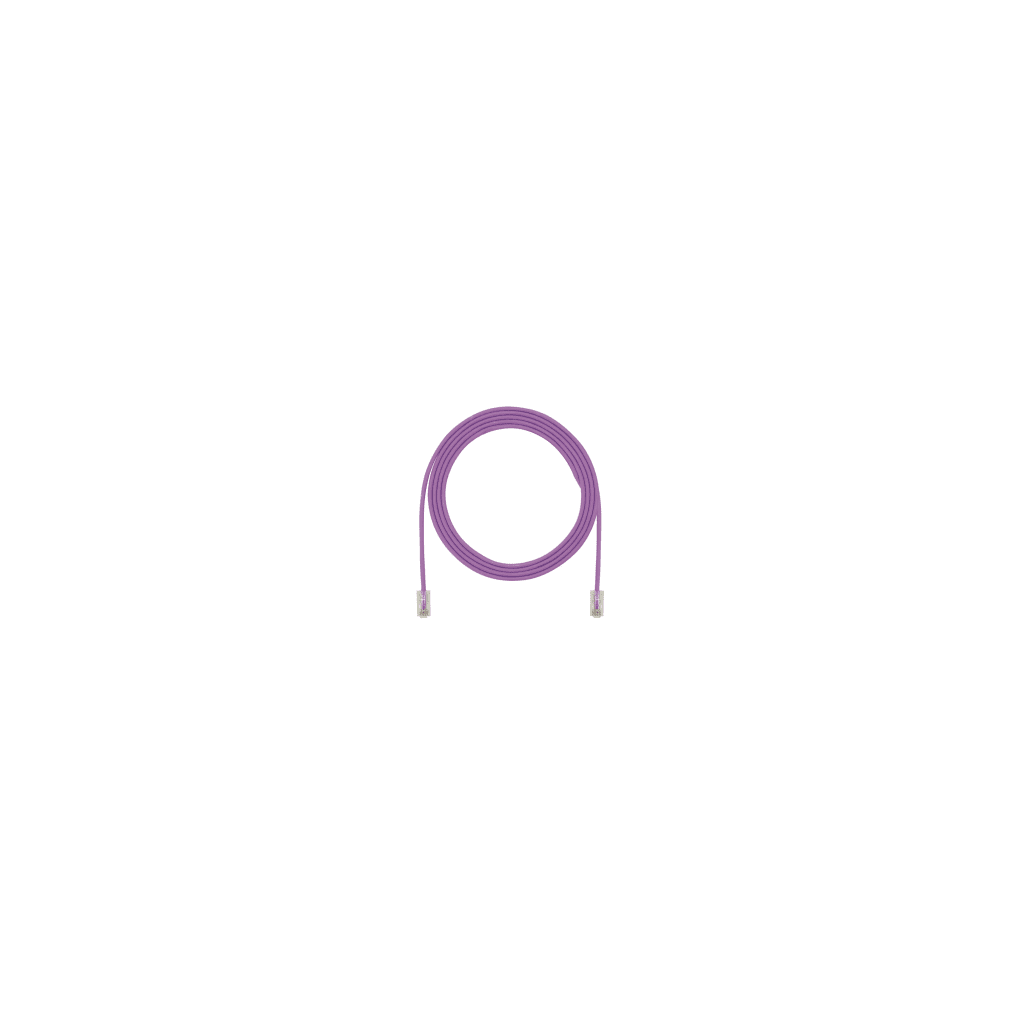 Cable de Parcheo UTP Cat6A, CM/LSZH, Di?metro Reducido (28AWG), Color Violeta, 0.30 Metros (1 Pie)