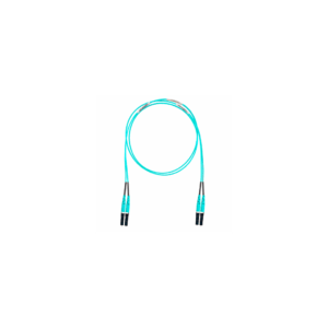 Jumper de Fibra Optica Multimodo 50/125 OM4, LC-LC Duplex, OFNR (Riser), Color Aqua, 30 Metros (98.43 Pies)
