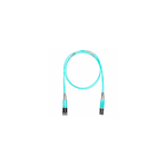 Jumper de Fibra Optica Multimodo 50/125 OM3, LC-SC Duplex, OFNR (Riser), Color Aqua, 15 Metros (49.21 Pies)