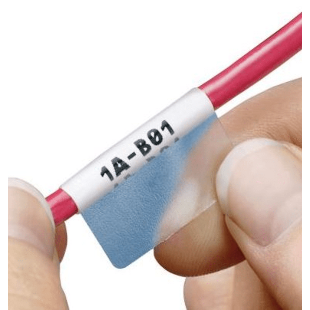 Casete de 50 Etiquetas Autolaminadas de 25.4 x 165.1 mm (1 x 6.5 pulgadas), para Cables de 12.1 a 40.4 mm (0.48 a 1.59 pulgadas) de Di?metro, ?rea de Impresi?n Color Blanco