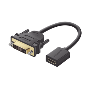 Convertidor DVI Macho a HDMI Hembra | Bidireccional | DVI 24+1 | 1080P@60Hz | Cable de 22 cm (8.66 Pulgadas) | Negro